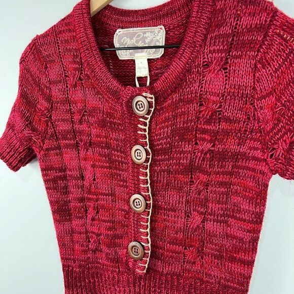 Anthropologie Nick & Mo Red Sweater Dress with Buttons S NWT - Picture 2 of 7